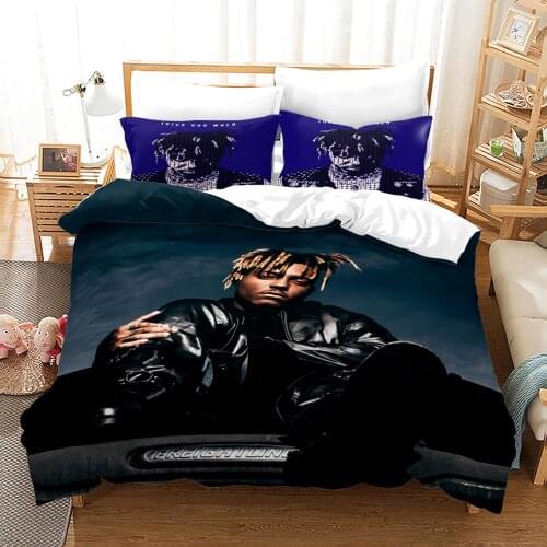Juice Wrld Bedding Set Single Twin Full Queen King Size Stars Juice Wrld Bed Set Childrens Kid Bedroom Duvetcover Sets 3D 008