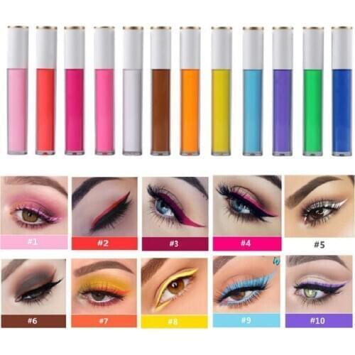 Makeup Colorful Liquid Eyeliner Halloween Beauty Long Lasting Pigmented Waterproof Smooth Eye Cosmetics Custom Private Label
