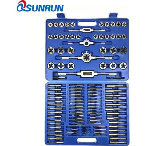 110-in-1 Tap & Die Tool Set, M3-M12 M6-M20 Screw Thread Metric Wrench,Taper Taps, Plug Taps, T-Type Tap, Adjustable Tap Wrench