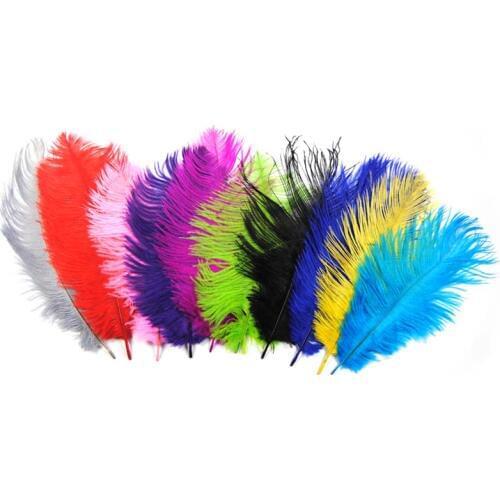 5PCS Multiple Colors Ostrich Feather Fly Tying Material Making Streamer Bugs Salmon Nymph Fishing Bait