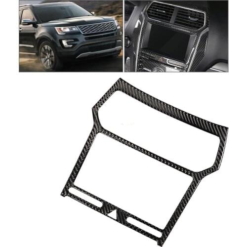 GPS Panel Cover Decoration Dashboard Navigation Trim Real Carbon Fiber Fit for Ford Explorer 2013 2014 2015 2016 2017 2018