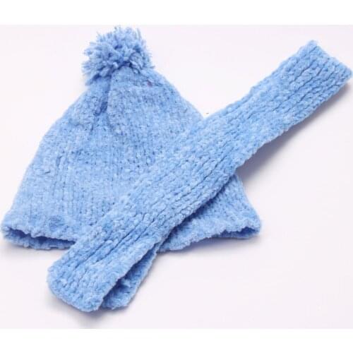 Handmade Striped Dolls Winter Knitted Hat + Scarf Outfit For 18 '' Doll