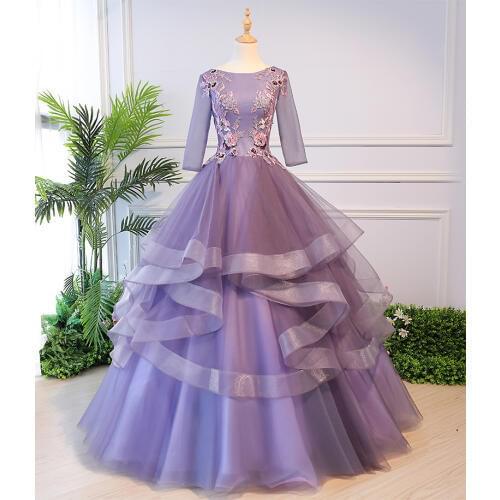 Luxury lavender ruffled ball gown court medieval dress Renaissance Gown queen cosplay Victorian/Marie Antoinette/Belle