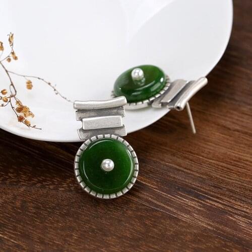 2018 Direct Selling Time-limited Jasper Brinco One Deer S925 Pure Natural Hetian Jade Safety Buckled Ladys Earrings Jewelry