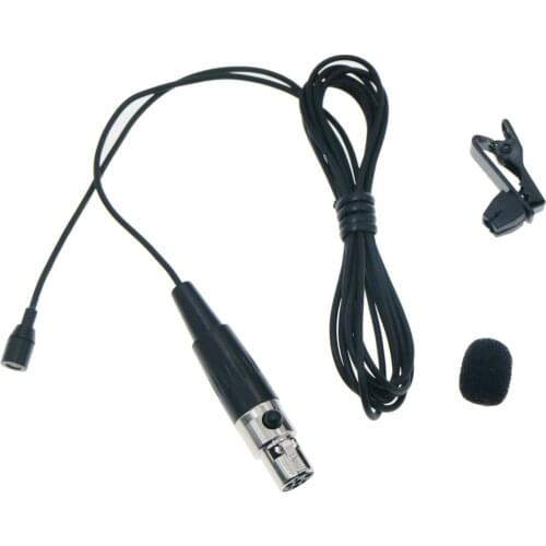 Hidden Black Tie Clip Lapel Microphone Mini XLR 3Pin for AKG Samson Gemini Wilress Mic System TA3F