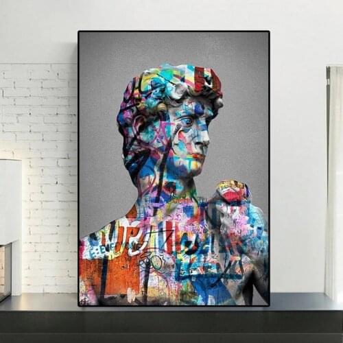 The Sculpture of Half Length David Canvas Painting Street Art Posters and Prints Wall Art Pictures for Living Room Home Decor