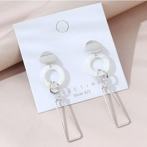 TONGKWOK Bohemia Exaggeration Dangle Earrings For Women Silk Thread Tassel Metal Long Chandelier Earrings #144574