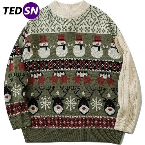 2021 Knitted Men Winter Vintage Sweater Jumper Women Pullover Christmas Male Female Knit Top Long Sleeve POLERON Clothing Wool