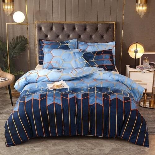 WAZIR Luxury Bedding Set Gold Line Minimalist Duvet Cover Comforter Jacquard Bedding Sets Bedclothes Pillowcase Quilt Cover