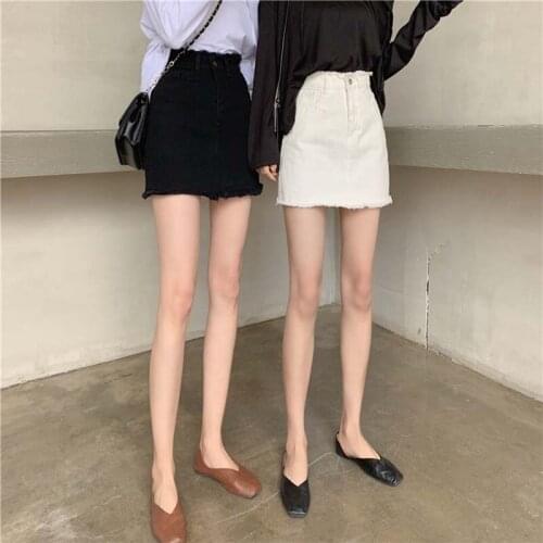 Female summer 2021 new black slim high waist white all-match skirt Korean version of the hip skirt A-line skirt