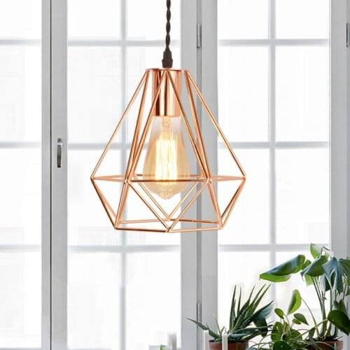 Iron Wire Basket Cage Style Light Shade, Funky Retro Modern Industrial Vintage Look, Easy Fit Retail