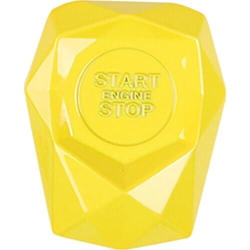 Yellow Car Start Button Protective Cover Universal Car Engine Start Stop Push Button Switch Cover Decorative Trim