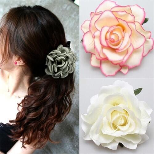 Bridal Rose Flower Hairpin Women Hair Clips Brooch Wedding Party Bridesmaid Headdress Headwear Party Festival Hair Access