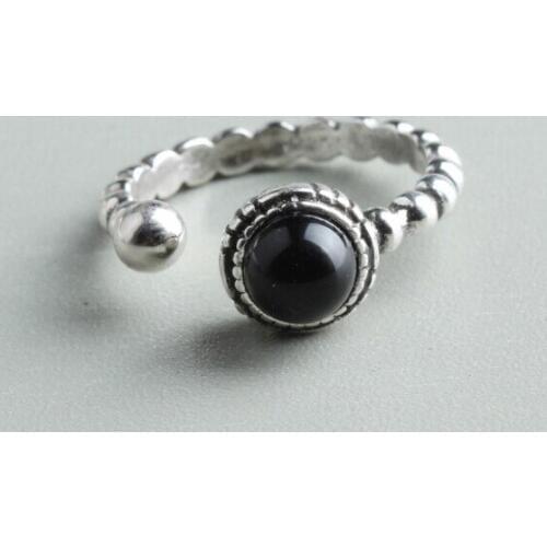 Personality Vintage Silver Color Black Rings For Women Fashion Retro Antique Rings Bridal Wedding Jewelry Anillos