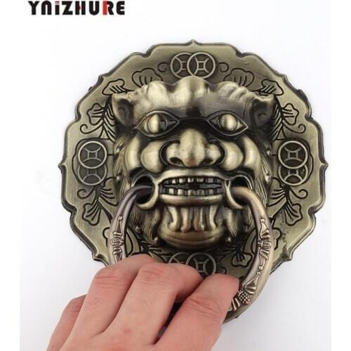 15.5cm Alloy metal Antique Lion Knocker Lion Head Knocker Home Decoration Furniture Handle Hardware Knocker 1PC