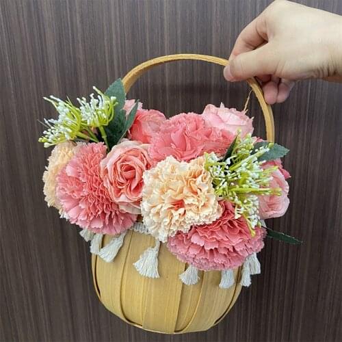 6pcs/set hydrangea artificial silk flowers wedding decorations bridal hand bouquets