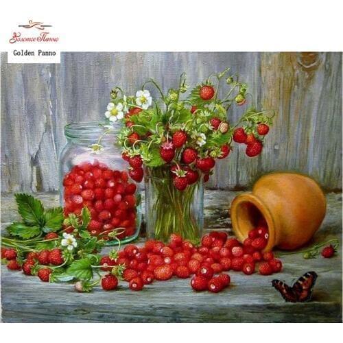 Diamond Painting Full Square 5D Diy Daimond Embroidery Diamant Mosaic Sale Displasy Broderie Diamant Wild strawberry 02