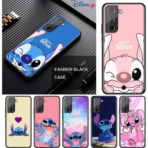 Lilo Stitch For Samsung Galaxy S21 S10 S10E S9 S8 S7 Note 20 10 9 8 Ultra 5G Plus Edge Pro Black Phone Case