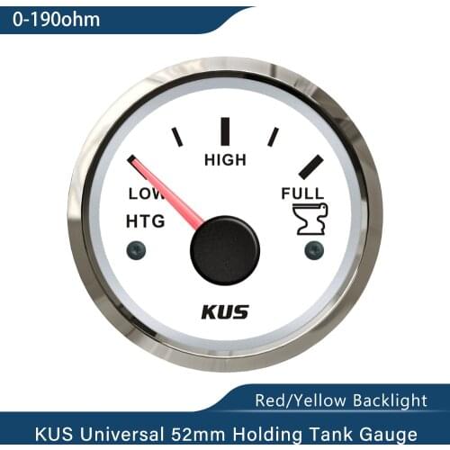 KUS Car Boat Holding Tank Level Gauge Meter Indicator 0-190ohm Signal 52mm(2") 12V/24V