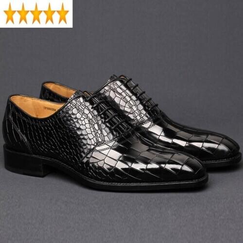 Designer Vintage Luxury Casual Handmade Wedding Party Formal Men Brand Genuine Leather Male Pointed Derby Dress Shoes