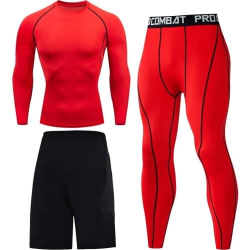 Men Running Fitness Sets Jogging Compression Sportswear Quick Dry Gym Workout Sport Suits Sports Joggers Training Tracksuits Run
