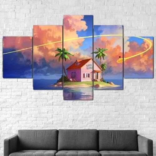 5 Pieces Anime Island Nimbus Canvas Painting Wall Art Posters Modern Pictures for Living Room Home Decor Decoration Paintings