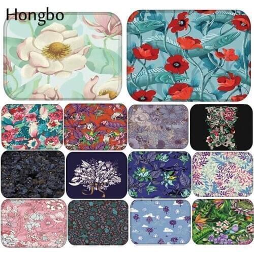 Hongbo 40*60cm Flower Ocean Pattern Anti-Slip Carpet Door Mat Doormat Outdoor Kithchen Living Room Floor Mat Rug