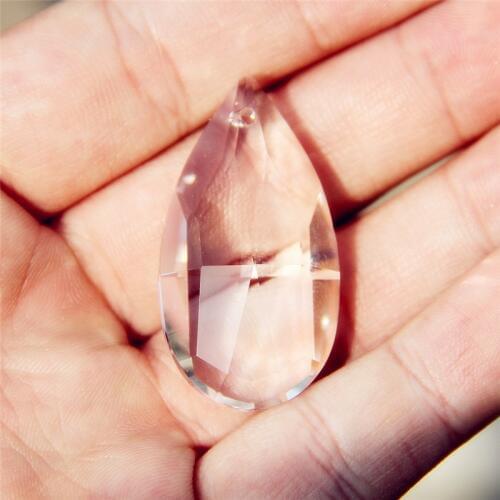 Beautiful 38mm 300pieces Crystal Faceted Pendants Chandelier Parts Glass Hanging Pendants Prism Parts For Home Decoration