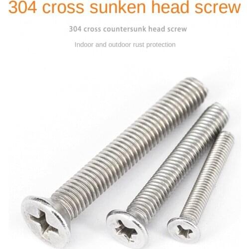 M5-M6 Stainless Steel 304 Cross Sunken Head Screws Flat Head Screws Gb819 Screws Bolts Outdoor