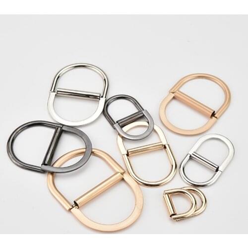 Metal Double D Ring Buckle half-rings Luggage Strap Coat Belt Adjustment Button Decor Buckles Multi-Purpose DIY Accessories 20PC