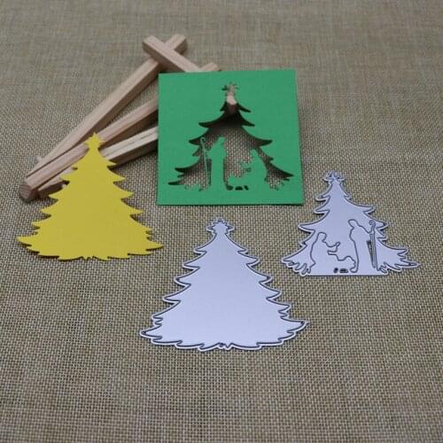 Tree Background METAL CUTTING DIES People Stencil for DIY Scrapbooking Photo Album Embossing Paper Cards Decorative Crafts