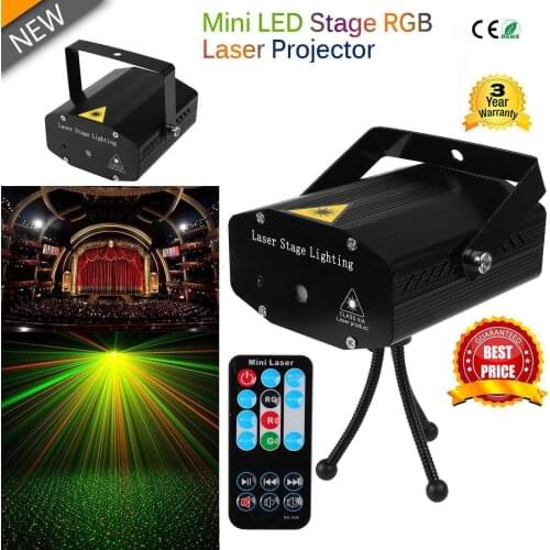 Mini DJ Disco Light Party Stage Lighting Effect EU Plug Laser Projector Strobe Lamp For Home Dance Floor With Remote Control