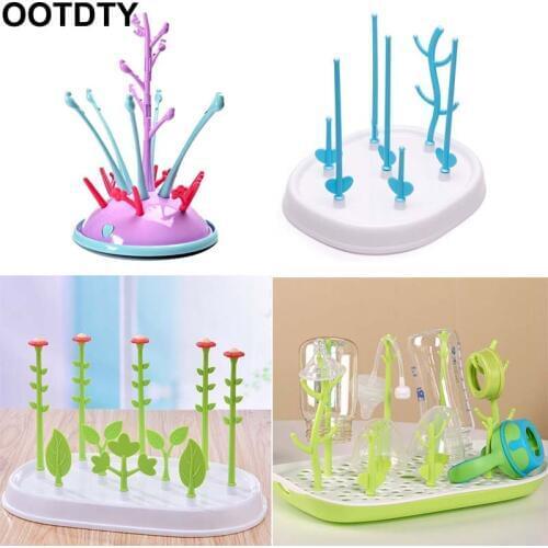 Flower Type Multifunctional Baby Bottle Holder Storage Box Drain Rack with Dust Cover Kids Infants Bottles Drying Racks