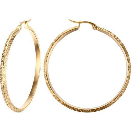 Fashionable stainless steel large gold hoop earrings ladies Accessories Temperament Earrings