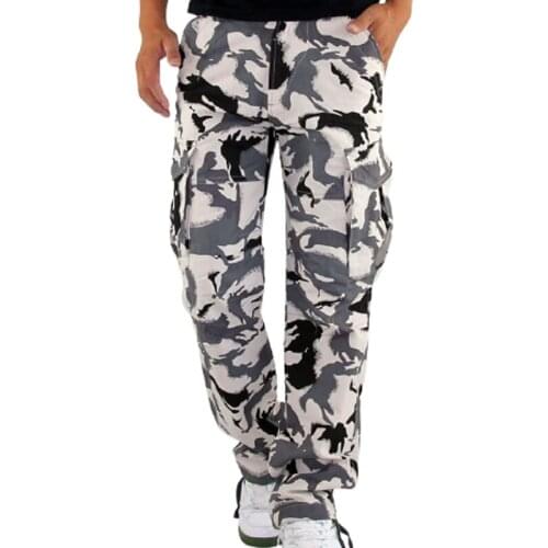 2021 Spring New Fashion Mens Multi-Pocket Nine-Point Pants Loose Sports Anti-Splash Camouflage Tactical Pants Premium Quality