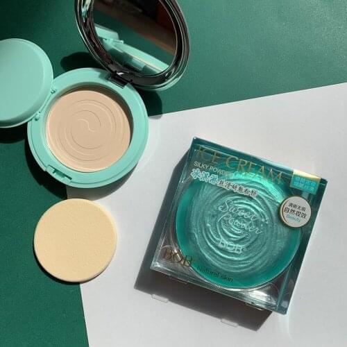 BOB Ice Cream Silky Compact Powder Texture Is Delicate and Light Set Makeup Oil Control Concealer Natural Facial Makeup