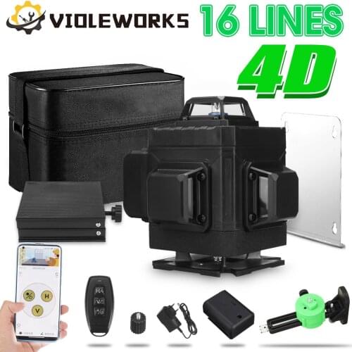 NEW 16 Lines 4D Laser Level APP Control Self-Leveling 360 Horizontal And Vertical Cross Super Powerful Green Laser Level EU Plug