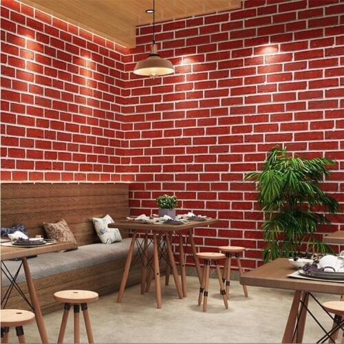 Beibehang Retro red brick blue brick wallpaper antique brick papel de parede 3D stereo tea shop restaurant bar full wallpaper