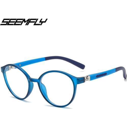 Seemfly Kids Glasses Frame Anti Blue Light Blocking Boy Girl Reflective Clear Lenses Computer Goggle Children Eyeglasses Eyewear