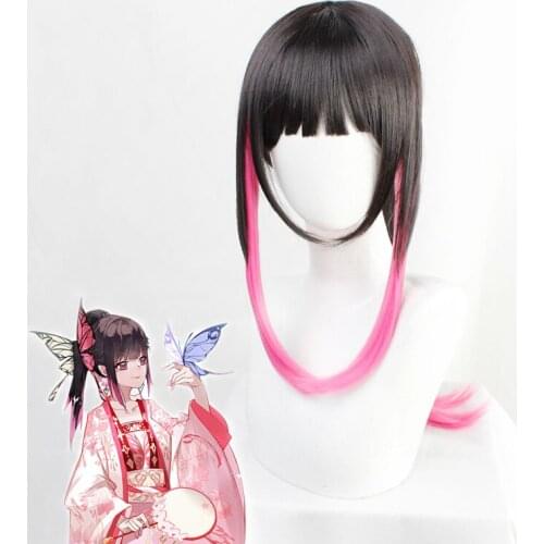 Anime Demon Slayer Kimetsu no Yaiba Tsuyuri Kanawo Heat Resistant Synthetic Hair + Free Wig Cap