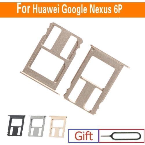 Genuine Sim Card Tray Holder for Huawei Nexus 6p H1511 Sim Card Slot Tray reader For Google Nexus 6p h1512 Adapter Replacement