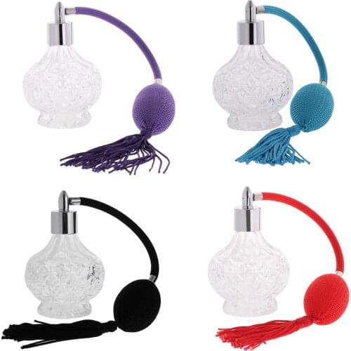 Vintage Crystal Clear Glass Empty Fragrance Bottle Long Spray Atomizer Scent Pump Refillable Makeup Tool Part Lady Gift 100ml