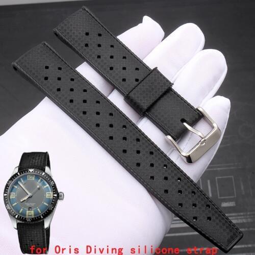 Shengmeirui silicone rubber watch band FOR Seiko PROSPEX ORIS DIVERS series 733 7707 Mens watch band 20mm 21MM 22mm