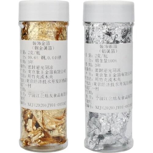 2g Edible Gold Flake for Baking Decoration Rose Gold Foil Decoration for Cake Macaron DIY Cup Cake Ornament Cake Decoration