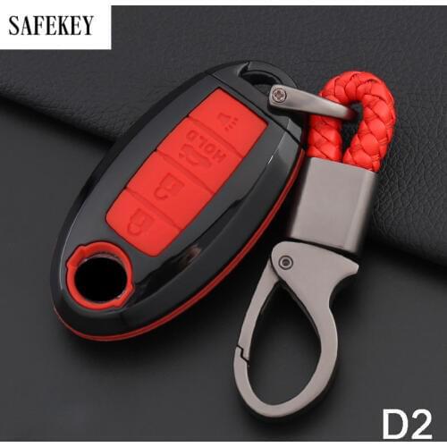 Carbon Fiber Silicone Key Cover For Nissan Note Altima Armada Gt-r Maxima Murano Patrol Rogue Leaf Versa 370z Sentra Fob Shell
