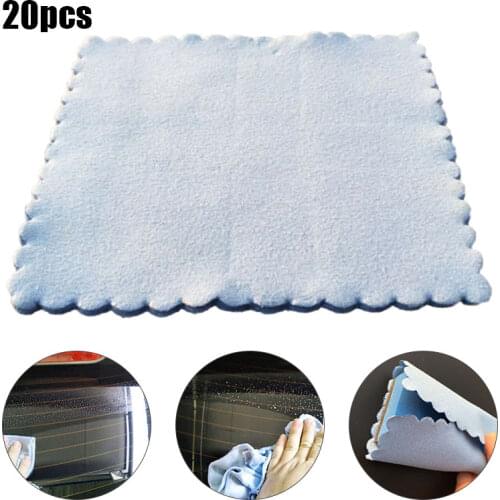 20pcs Lint-free Glass Paint Ceamic Nano Coating Microfiber Application Cleaning Cloths Blue Soft Smooth 10*10cm