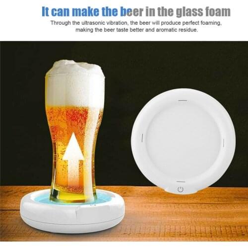 Ultrasonic Beer Foamer Canned Beer Bottle Filler Bubble Foam Maker Electric Beer Frother Foamer Party Kitchen Bar Wine Tools