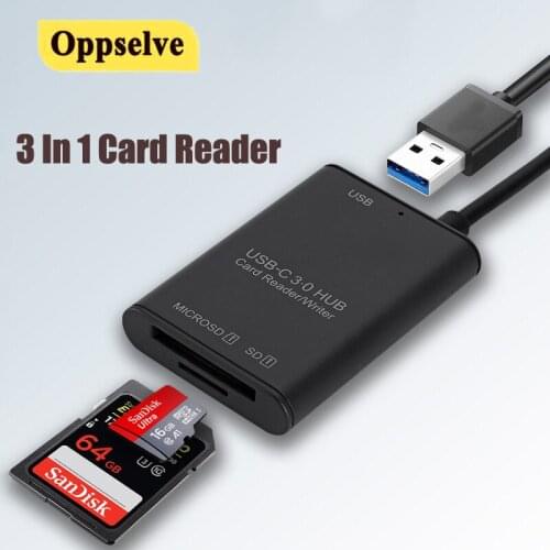 3 In 1 SD Card Reader USB C Card Reader USB 3.0 TF/Mirco SD Smart Memory Card Reader Type C OTG Cardreader Adapter For iPad Pro