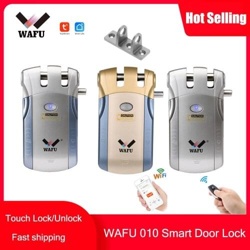 Wafu 010 Smart Door Lock Fingerprint Smart lock Password Wifi Door Lock Bluetooth Intelligent Lock Remote Control Invisible Lock