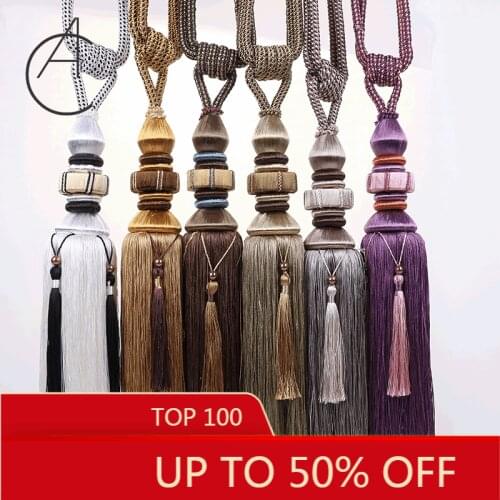 Rocket Tassel Curtain Single Ball Hanging Ball European Spinning Curtain Bandage Tassel living room decoration decorative